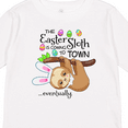 thumbnail image 4 of Inktastic Easter Sloth with bunny ears- funny Boys or Girls Long Sleeve Toddler T-Shirt, 4 of 5