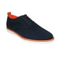 thumbnail image 2 of Men Comfort Casual Knit Fabric Wingtip Lace Sneaker Shoes #FRESHORT Navy Blue, 2 of 9
