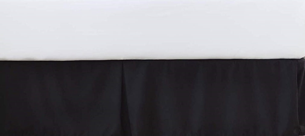 The Great American Store Full Bed Skirt Black Solid 15 Inch Tailored Drop Pleated Bed Skirt, Easy Fit Dust Ruffle, Soft Brushed Microfiber Ruffle Bed Skirt, Luxury Bedskirt