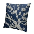 thumbnail image 1 of Funda de cojín azul marino con motivos florales, para sofá, con estampado floral plateado., 1 of 5