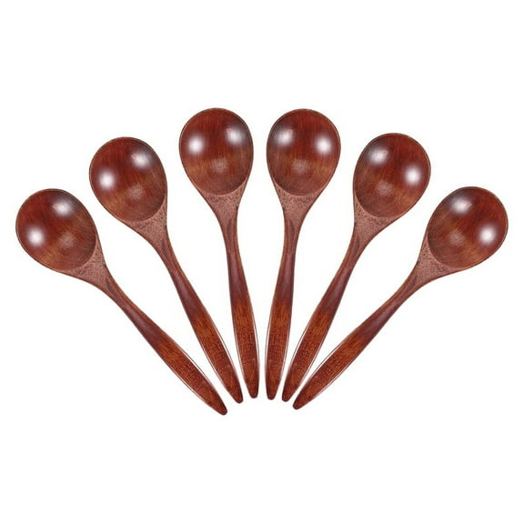 6*Wooden Spoons-Wood brown