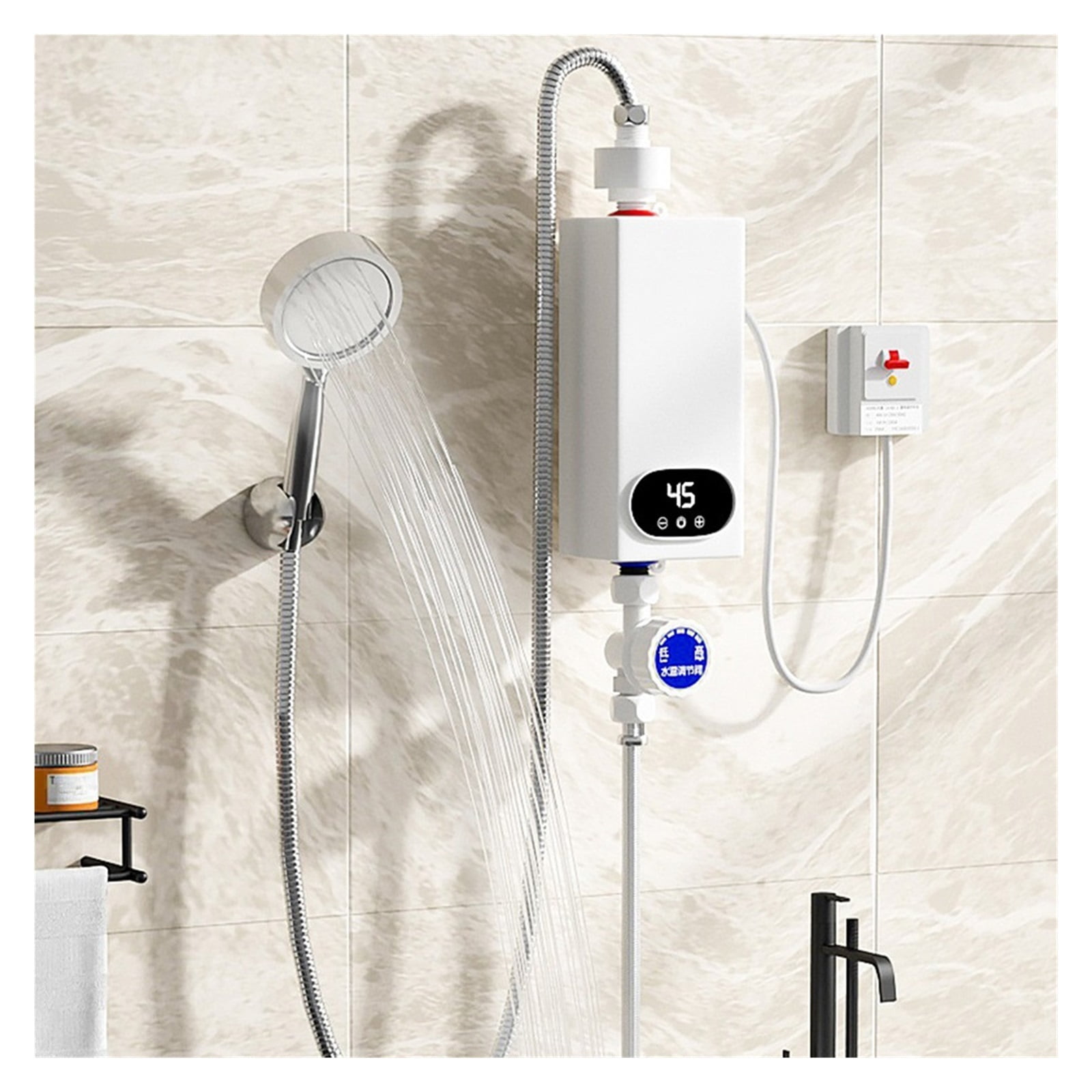5500W Tankless Water Heater Electric Electric Water Heater Digital Display Instant Hot Water Heater LCD Touch Screen ,Safety Protections