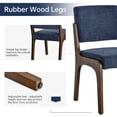 thumbnail image 6 of Dining Chair Set of 2, Upholstered Wooden Dining Chairs with Solid Wood Legs, Farmhouse Dining Room Chair, Kitchen Chair for Dining Room,Blue, 6 of 8