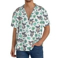 thumbnail image 1 of Balery Bears and Tropical Leaves Camisa Casual de Manga Corta con Botones para Hombre, Texturizada, Estilo Cubano, para Playa, Verano-Medium, 1 of 5