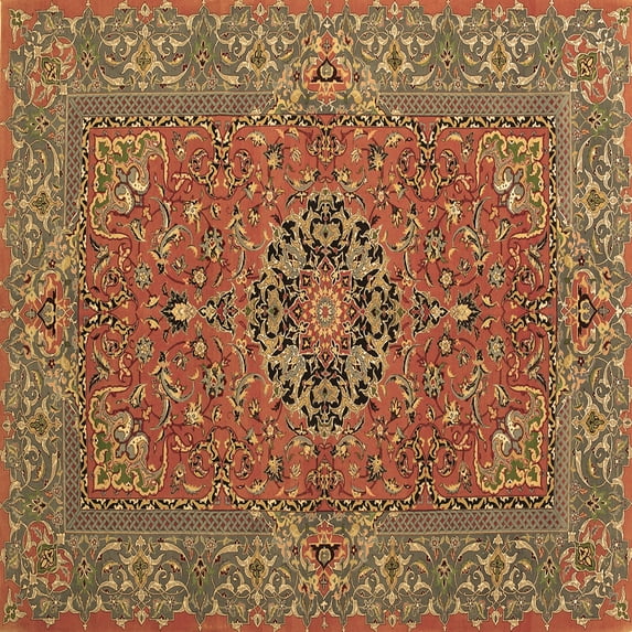 Ahgly Company Indoor Square Persian Brown Traditional Area Rugs, 8' Square