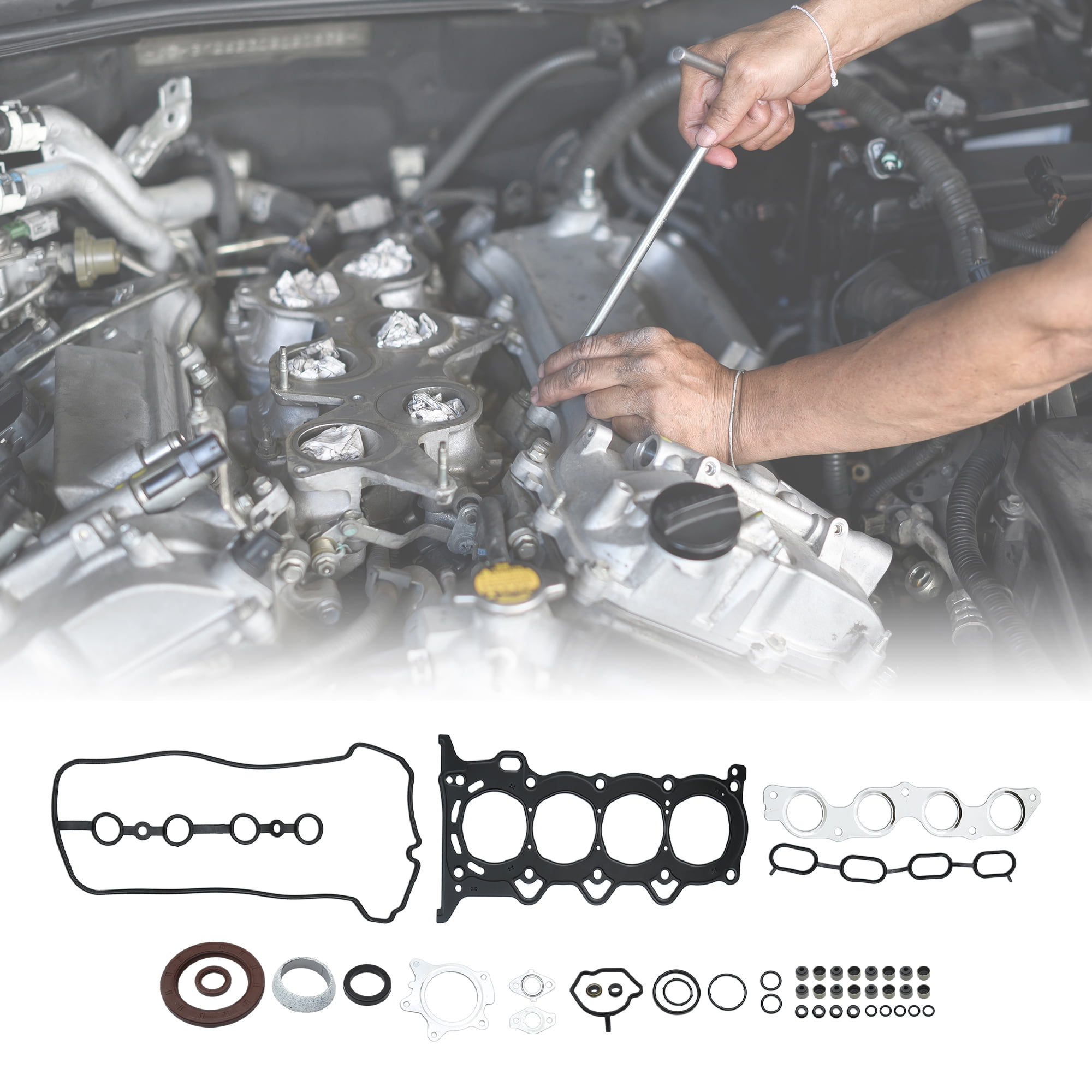 Unique Bargains 1 Set Engine Cylinder Head Gasket Set for Toyota Prius 2001-2009 Metal