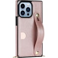 thumbnail image 6 of for iPhone 15 Pro Max Case with Card Holder for Women, Phone Case Crossbody with Wrist Strap & Removable Adjustable Shoulder Lanyard Cover for iPhone 15 Pro Max KB Rose, 6 of 18