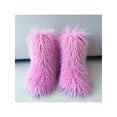 thumbnail image 3 of Daeful Ladies Winter Warm Shoes Plush Fuzzy Snow Boots Flat Mid Calf Boot Casual Cozy Breathable Furry Taro Purple 5.5, 3 of 3