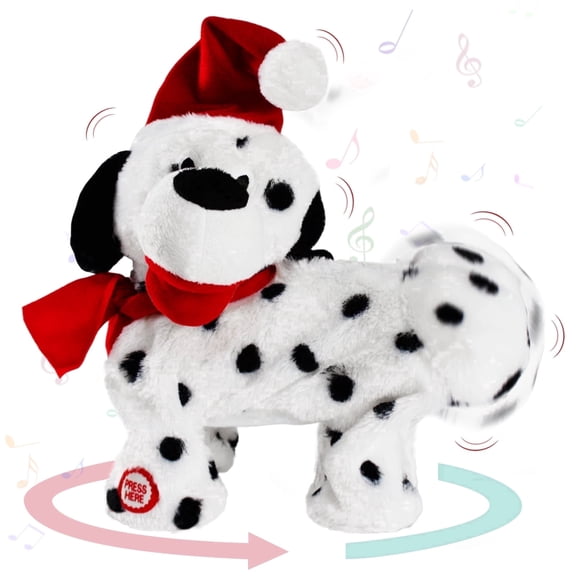 Hip Shaking Christmas Dog Toy with Music, Dancing 360° Spinning Santa Dog Decoration for Holiday Parties, Christmas Decor and Gifts