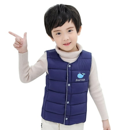 

Rovga Child Kids Toddler Baby Boys Girls Cute Cartoon Animals Letter Sleeveless Winter Solid Coats Vest Jacket Outer Outwear Outfits Clothes Kawaill Children Clothing