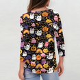 thumbnail image 4 of Womens Halloween Shirts Horror 3/4 Sleeve Pullover Spooky Halloween Ghost Pumpkin Printed T Shirts Funny Round Neck Tops Three Quarter Length Blouse,3XL, 4 of 7