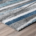 thumbnail image 4 of Addison Reston Modern Geometric Shag Teal Area Rug, 4 of 8