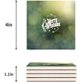 thumbnail image 3 of RYLABLUE Merry Christmas Set of 4 Coaster for Drinks, Absorbent Ceramic Stone Coasters Cup Mat with Cork Base for Home Kitchen Room Coffee Table Bar Decor, 3 of 4