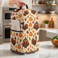 thumbnail image 5 of FOR U DESIGNS Turkey Pumpkin Maple Leaf Print Blender Cover Thanksgiving Decor Washable, Stain Resistant, with Top Handle & Pockets, Fits Coffee Maker & Juice Machine, 5 of 7