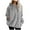 Gray, variant on Turilly Hoodies for Women Under $10 Womens Fall And Winter Solid Color Long Sleeve Warm Wool Pockets Drawstring Tops Hooded Sweatshirt