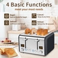 thumbnail image 4 of SEEDEEM Tostadora de 4 Rebanadas, Tostadora de Pan Inoxidable Pantalla LCD Colorida, 7 Configuraciones de Sombra de Pan, Tostadora con Ranuras de 1.5 '' de Ancho con Funciones de Bagel/Descongelar/Rec, 4 of 5