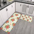 thumbnail image 2 of Pioneer Flower Floral Print Pattern Kitchen Rugs Sets Of 2, Anti Fatigue Non Slip Washable Floor Mats for Kitchen Sink Laundry, 17X30 Inch + 17X47 Inch, 2 of 6