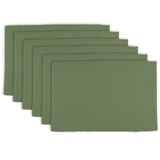DII Ribbed Kitchen Placemat Set, Set of 6, 19"x13", 100 Cotton