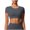 Dark Gray, variant on Crgrtght Women Yoga Tops Quick Dry Crop Top Workout Tank Top Round Neck Sleeveless Slim Fit Casual Sports Blouses, Black M