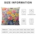 thumbnail image 5 of Throw Pillow Cover and Cushion Pillow Case Square Flower and Leaves Pillowcase for Spring Party Bed Sofa Home Car Bedroom Outdoor, 5 of 5