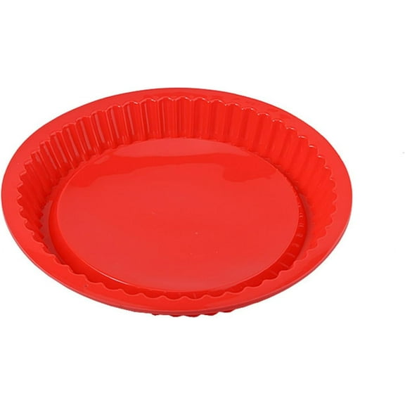 Silicone Baking Pan,Non-Stick Bakeware,Flan Molds for Baking,10in Round Cake Pans for Brownie,Cake,Bread,Pie and Lasagna,Baking Essentials Kit,Red