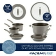 thumbnail image 4 of Rachael Ray Cook + Create 11 Piece Nonstick Pots and Pans Set, Gray, 4 of 17