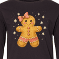 thumbnail image 4 of Inktastic Cute Gingerbread Girl with Pink Bow Christmas Long Sleeve Youth T-Shirt, 4 of 5