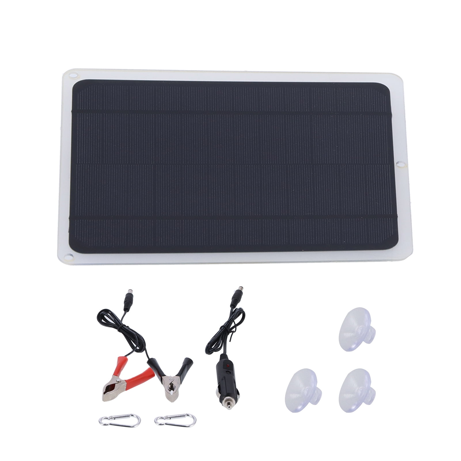 6W 12V Monocrystalline Solar Panel Charger Kit For Phones, Cars, RVs  Boats, USB Output