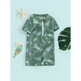 thumbnail image 4 of Musuos Toddler Boys Rash Guard Swimwear 3 6 12 24M 3T Cartoon Marine Life Print Short Sleeve Swimsuits Front Zipper Bathing Suits, 4 of 10