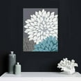 thumbnail image 4 of Nawypu  Teal Grey White Bathroom Wall Art Relax Unwind Breathe Signs Dahlia Flowers Picture Stretched and Framed for Spa Yoga Room Decor Ready to Hang, 4 of 4