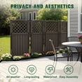 thumbnail image 2 of Devoko Fence Privacy Screen,4 Panels Outdoor Screen Enclosure for Patio & Yard, Resin Fence Panels Ideal for Hiding Air Conditioner and Trash Can, Brown, 2 of 7