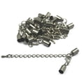 thumbnail image 1 of 12pcs Clasp and Tube Ends Cap Tips Fit 2mm Cord With Extension Chain Clasp DIY Findings Craft, 1 of 8
