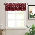 thumbnail image 2 of Christmas White Valances for Windows Snowflake Snow On Black and Red Plaid Rod Pocket Curtain Valance Window Treatment Short Curtains for Kitchen Living Room, 42"x12", 2 of 5