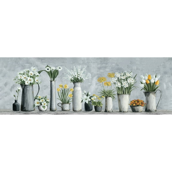 Parvez Taj Blooms in White and Yellow Painting Print on Wrapped Canvas