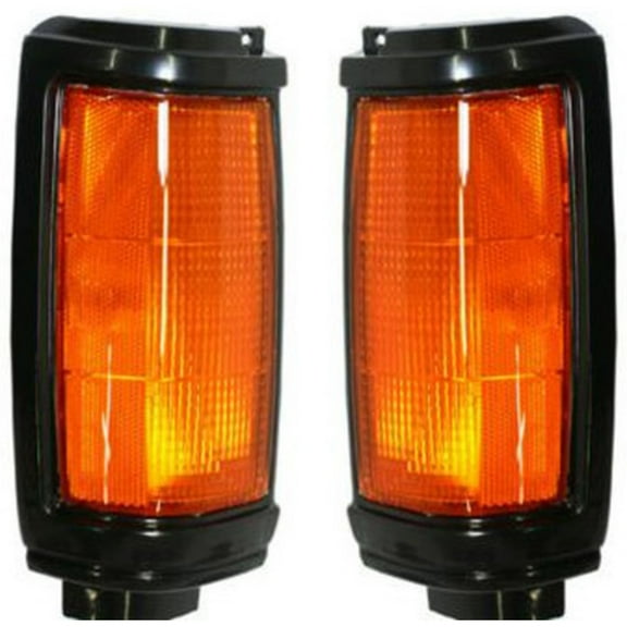 For 1987-1993 Dodge Ram 50 Parking Light Driver and Passenger Side Pair Black For MI2520102