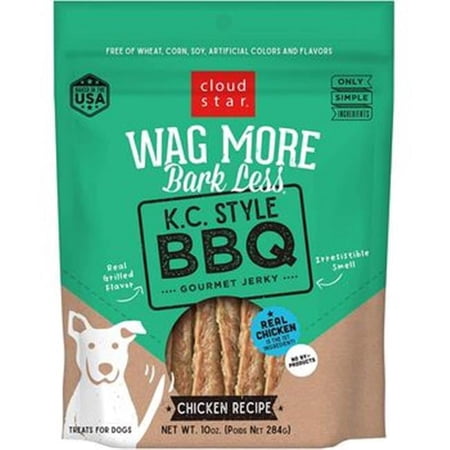 UPC: 0693804191236 | Wag More 25019123 10 oz Bark Less Jerky BBQ Grilled Chicken Treat