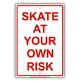thumbnail image 1 of Plaque d'Avertissement en Métal Aluminium pour Avertissement de Restriction Récréative Skate à Votre Risque et Risque Taille : 8 x 12 Pouces, 1 of 4