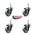 thumbnail image 2 of 3 Inch Semi Steel Wheel Swivel 3/4 Inch Threaded Stem Caster Set Service Caster, 2 of 2