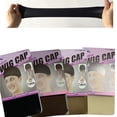 thumbnail image 3 of Trayknick 2 Pcs Bas pour Femmes Style Perruque Extensible Filet Élastique Doublure en Maille Snood Noir, 3 of 13