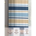 thumbnail image 6 of Blue Khaki Striped Sheer Curtains 45 Inch Length 2 Panels Set Window Treatments, Farmhouse Stripes Modern Abstract Art Rod Pocket Semi Curtains for Living Room/Bedroom/Kitchen Décor, 104"W x 45"L, 6 of 7
