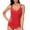 Red, variant on Lovskoo 2024 Women's Standard Multi-Strap Cross Back One Piece Swimsuit Retro Halter Plunge Ruched High Waist Bikini Bottom Swimwear Blue-XL