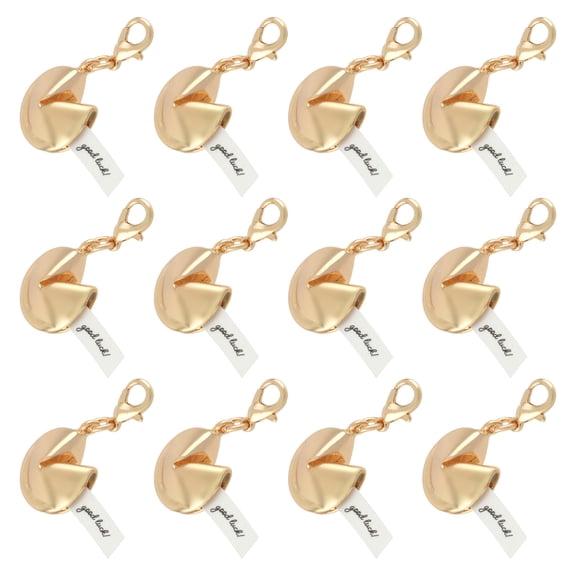 Gold Fortune Cookie Charm by Bead Landing – Nickel-Free Charms for DIY Jewelry Making - Necklaces - Bracelets & Keychains - 12 Pack
