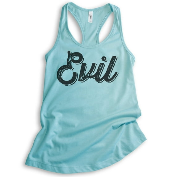 Evil Tank Top, Ladies Racerback Tank Top, Cute Evil Tank, Sassy Tank, Devilish Girlfriend Bad Girl Tank, Cancun, X-Small