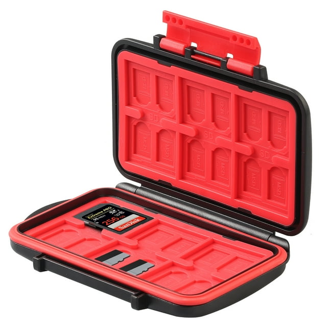 Tianle 36 Slots Memory Card Case Holder Water-Resistant Anti-Shock Carrying Case for 24 TF and 12 SD Cards Storage Box