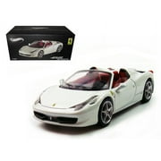Ferrari 458 Italia Spider White Elite Edition 1/43 Diecast Car Model by Hotwheels