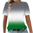 thumbnail image 2 of Fiudx Ofertas Del Día Camiseta Estampada Informal y de Moda para Mujer con Cuello Redondo y Top de Manga Corta, 2 of 4