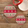 thumbnail image 2 of SKYSONIC 2Pcs Trivet Pot Holder, Christmas Knitted Round Woven Potholders Set Cotton Braided Hot Pads Coasters Table Mats for Cooking and Baking, 2 of 7