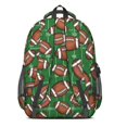 thumbnail image 3 of Football Field Green Pattern Backpack for School, Cute School Bag with Adjustable Shoulder Straps and Padded Back, 16.9"x12.6"x5.9", 3 of 5