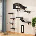 thumbnail image 2 of Cat Wall Shelves, Wall-Mounted Cat Climber Set of 5, Floating Cat Perches, Hanging Cat Beds, Modern Cat Furniture for Large Cats or Kitty (Black), 2 of 11