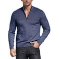 thumbnail image 4 of Iceglad Mens Slim Fit Zip Up Mock Neck Polo Sweater Casual Long Sleeve Sweater and Pullover Sweaters with Ribbing Edge, 4 of 7